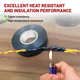 RED WOLF Vinyl Electrical Tape 3/4"- 66Ft 5 Pcs, UL CSA Listed PVC Electric Tape 7 Mil Thick Flame Retardant Strong Rubber Based Adhesive Tape Rated 600V for Electrical Automotive Application