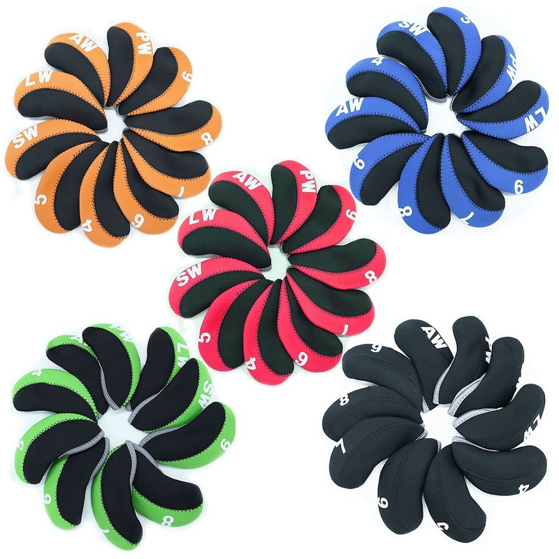 Golf Iron Head Covers with Number Printed Value 10 Pcs/Set,