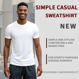 5 Pack Quick Dry Mens T-Shirts Moisture Wicking Athletic Workout Crew Neck Short Sleeve Basics Multipack Plain Running Tee Tops for Man 2XL