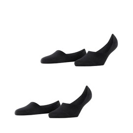 Burlington Women's Everyday Multipack W In Cotton No-Show Plain 2 Pairs Liner Socks, Black 3000, 4-5