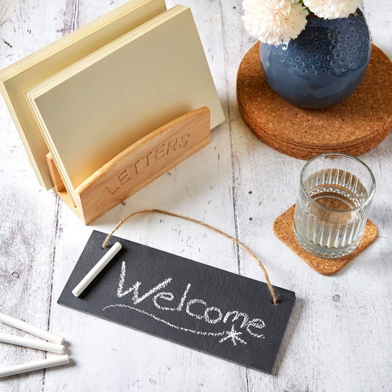 APOLLO 4570 Slate Door Sign, Stone, Grey, 25 x 10