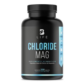 Cloruro de Magnesio 500mg. 200 Cápsulas Ingredientes Naturales. Chloride Mag B Life.