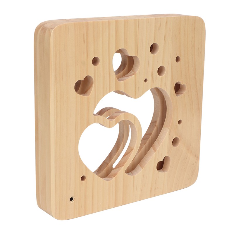 Wooden 3D LED Light Valentine's Day Hollow Hearts Shape Style
