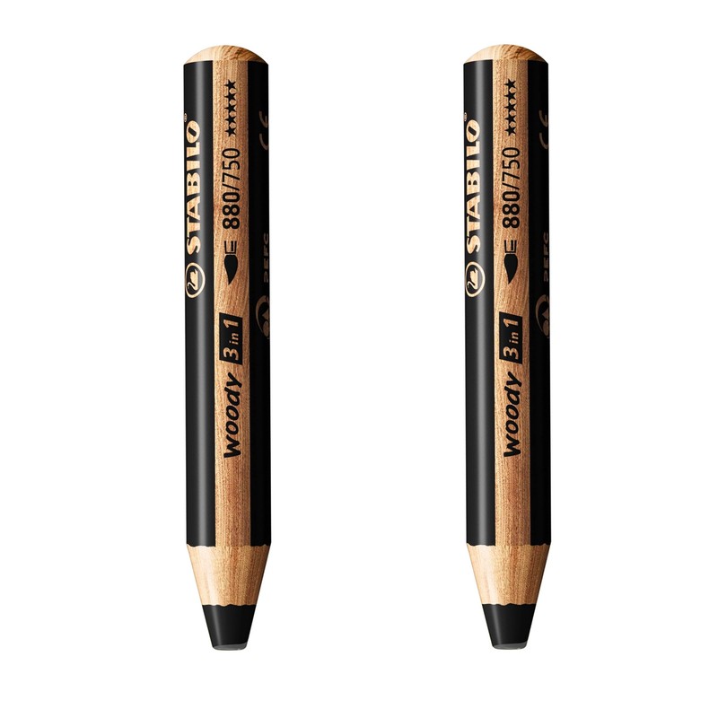 STABILO Multi-talented Pencil woody 3-in-1 - Pack of 3 Pencils