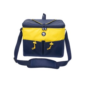 Geckobrands Large 15 Bottle Neoprene Can Cooler, Navy/Maize