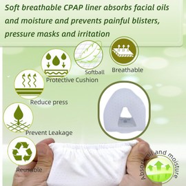 4 Pack Nasal CPAP Mask Liners Compatible with Medium Size N20 Nasal Mask Cushions. Enjoy Silky Comfort, Reducing Facial Redness and Pressure Marks for Enhanced Comfort (Raw White) (Medium)