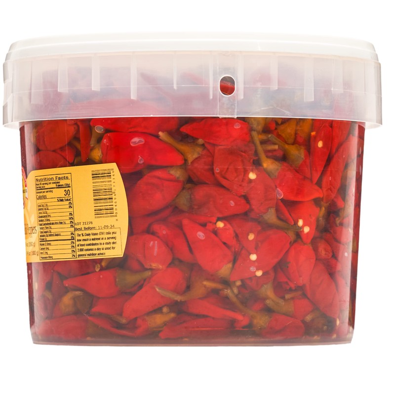 TUTTOCALABRIA Calabrian Chili Peppers, Whole, in Oil, Bulk Foodservice Tub,