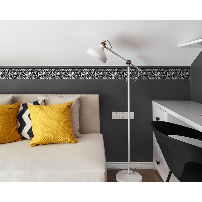 FLFK Mirror Border Peel and Stick - Black and White