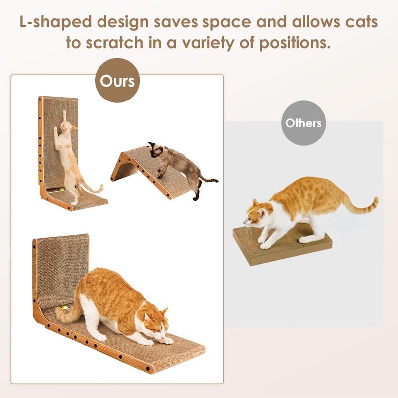 EHEYCIGA Cardboard Cat Scratcher for Indoor Kitten Cats, 19 Inch