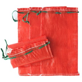 deebree 10 lb Mesh Onion Bags, 11"×18" Mesh Produce Bags Hanging Reusable Breathable Vegetable Storage Net Bag with Drawstring for Onions Potatoes Citrus Crawfish, Red (Pack of 10)
