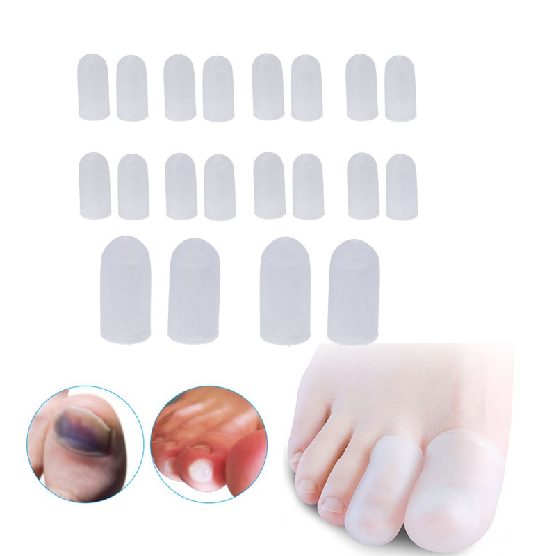 10 Pairs Toes Protector Soft Silicone Prevent Friction Different Size