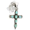 Turquoise Cabochon Cab Gemstone Gem Pure Sterling Silver Cross Pendant