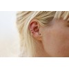 Astra Two Rings Ear Cuff Stud Earrings with Heart Anchor