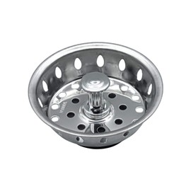 VIVA Kitchen Sink Strainer, Stainless Steel Basket Strainer Replacement, 3.5 Inch, Rubber Stopper, Chrome, Indoor Outdoor Use