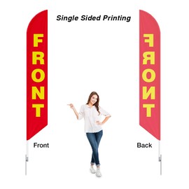 Cobb Promo We Buy Cars (Red/Yellow) Feather Flag with Complete 15ft Pole kit and Ground Spike