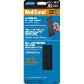 Norton 04171 Wallsand 150 Grit Die-Cut Drywall Screen Sanding Sheet, 4-3/16-Inch Wide x 11-Inch Long, 2-Pack