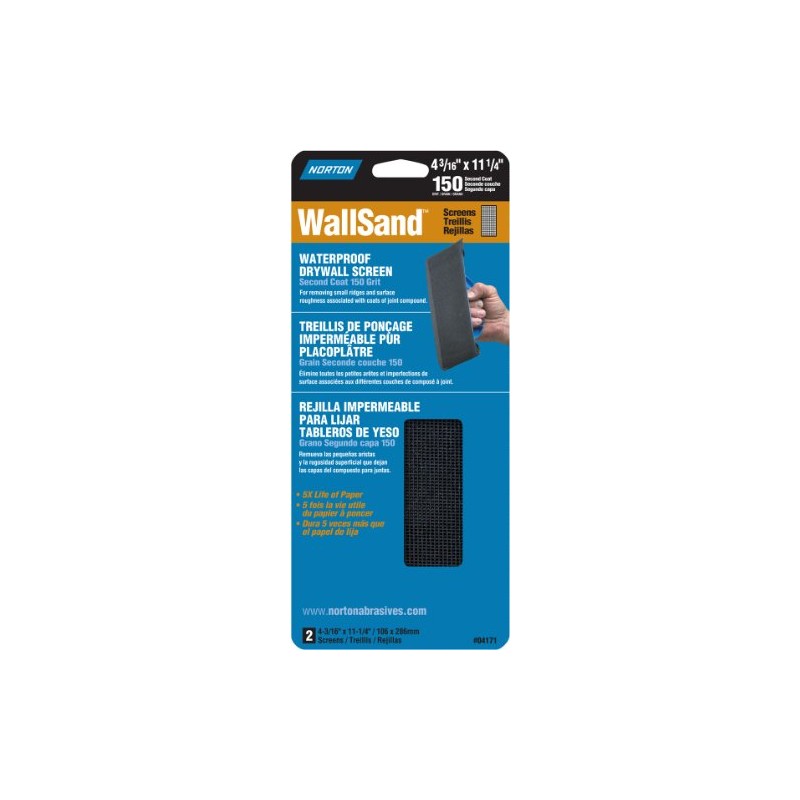 Norton 04171 Wallsand 150 Grit Die-Cut Drywall Screen Sanding Sheet,