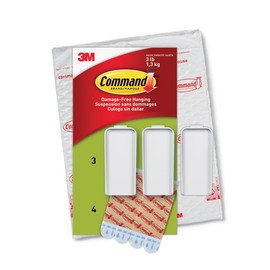 Command Perchas de lona grandes, 3 ganchos de lona y 4 tiras de Command para colgar, sin daños, ganchos de pared sin herramientas para decoración del hogar, soporta hasta 3 libras, 18 x 24 pulgadas de lona