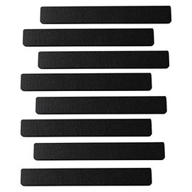 Afumazi 8Pcs Felt Board Tile Bulletin Board Bar Strip for Wall, Self-Adhesive Memo Pin Board with 24Pushpins, Corkboard Strip for Office Home Classroom(Black)