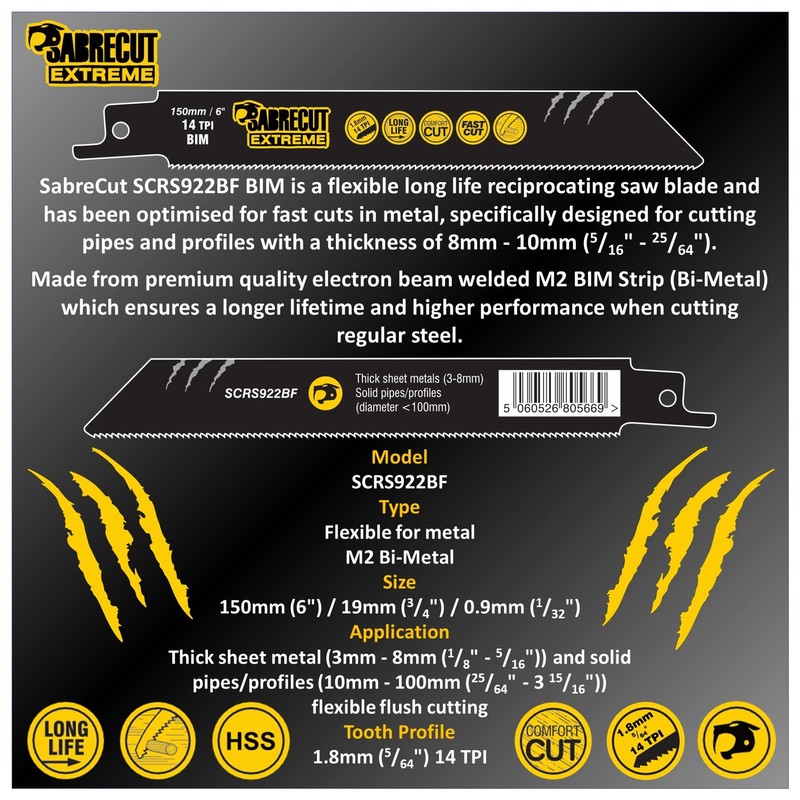 6 x SabreCut SCRSKM6 Mixed S610DF S922BF S922HF S1110DF S1122HF