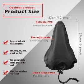 2 Pieces Waterproof Bike Seat Rain Cover with Drawstring Mountain Bicycle Dust Protective Cushion Saddle Navy Rain Accessories for Men Women