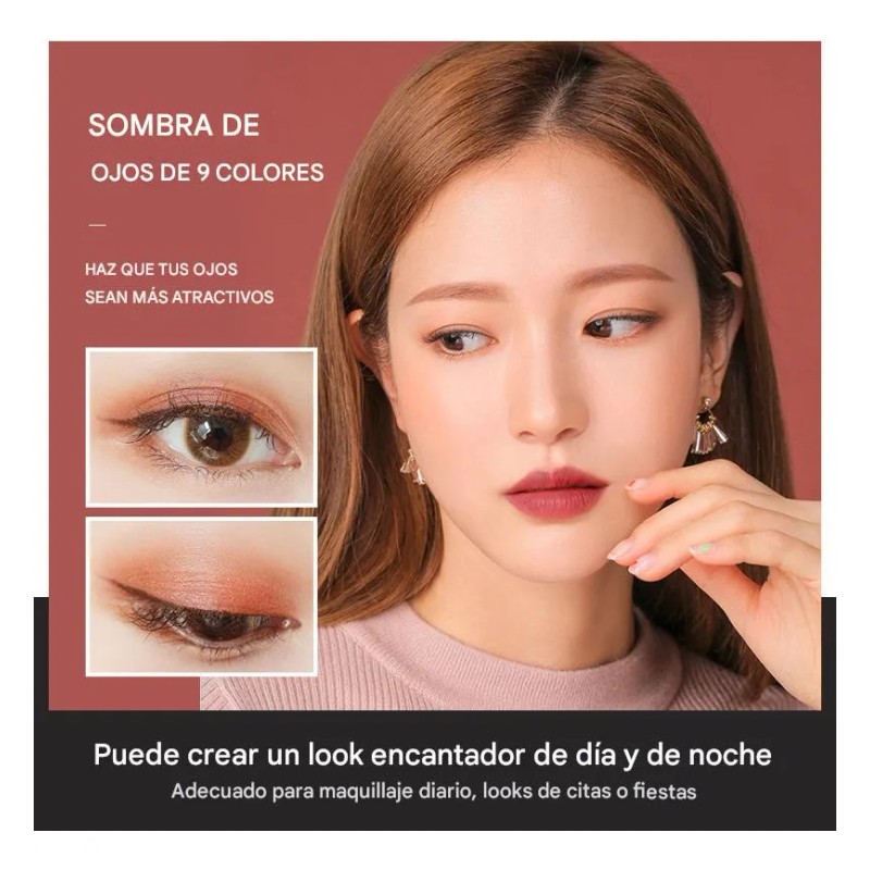Paleta Sombras Ojos Mopoyat 18 Tonos Brillante Hipoalergénico Impermeable
