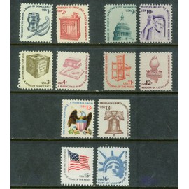 Americana Series US Stamps Bicentennial Issue 1-Cent Through $5.00 Complete. All Mint NH Liberty Bell, Statue of Liberty, More