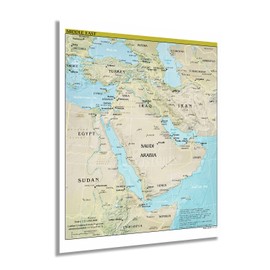 HISTORIX 2021 Middle East Map Poster - 24x30 Inch Map of the Middle East Region - Countries of Middle East Poster Print