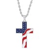 American Flag Cross Necklace for Men, Christian Religious Cross Necklace