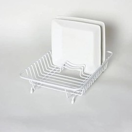 Delfinware 2020 W Dish Drainer, Metal, White, 31.5 x 25 x 8.5 cm
