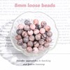 8mm Natural Gemstone Round Pink Zebra Japser Loose Beads for