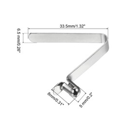 PATIKIL 8 x 5 mm Kayak Paddle Snap Fasteners, Pack of 10 Steel Tent Pole Clips with V-shaped Single Pin Push Button Spring Clip for Fixing Pipe Clips for Camping Awning