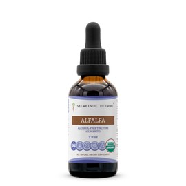 Secrets of the Tribe Alfalfa USDA Organic | Alcohol-Free Extract, High-Potency Herbal Drops | Made from 100% Certified Organic Alfalfa Dried Leaf (2 oz)