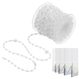 1 Pcs 20 Meter 200 Clips Vertical Blind Bottom Chain, Blind Bottom Link Chain, Durable White Plastic Blind Chain, Ideal for Repair 3.5 Inch/89mm Slats