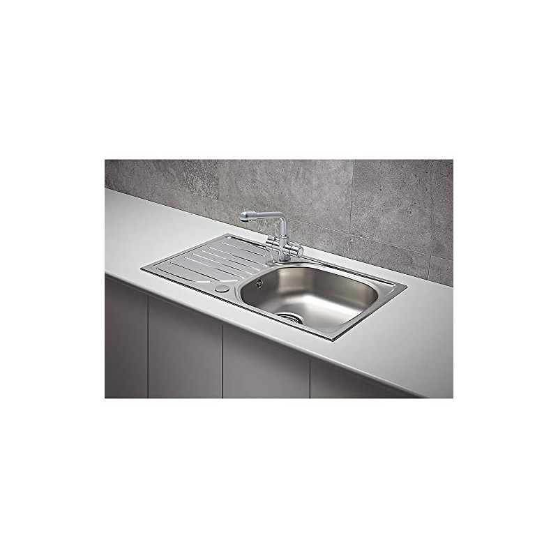 Kitchen Sink Stainless Steel Strainer Waste 1 Bowl Kit 90mm