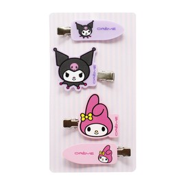 The Crème Shop X Sanrio My Melody & Kuromi Hair Clips: Comfortable, Damage-Free, Vegan, Cruelty-Free, Limited Edition Hair Accessories. Perfect Styling & Gift for Girls (Pack of 4)