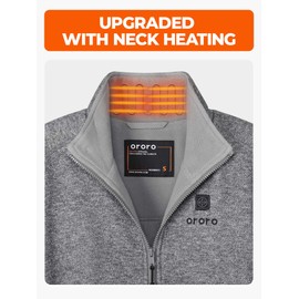 ORORO [Upgraded] Women’s 4-Zone Fleece Heated Jacket with Heated Collar, Heating Fleece Jacket with Battery (Grey, XL)