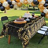 Labeol 3 Pack 30th Birthday Tablecloth, Black and Gold Happy