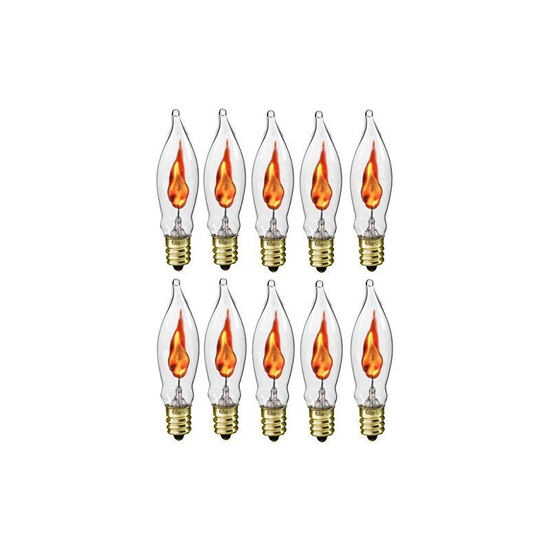 The Dreidel Company Flicker Flame Shaped Light Bulbs, E12 Replacement