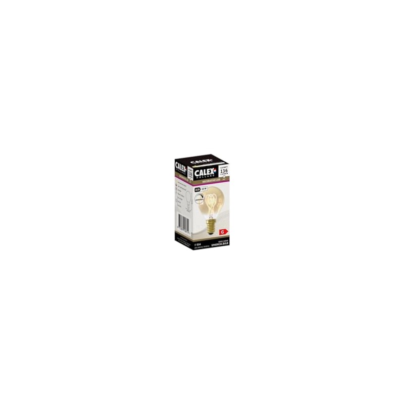 CALEX LED Filament P45 240V 2.5W E14 Gold 2100K Dimmable