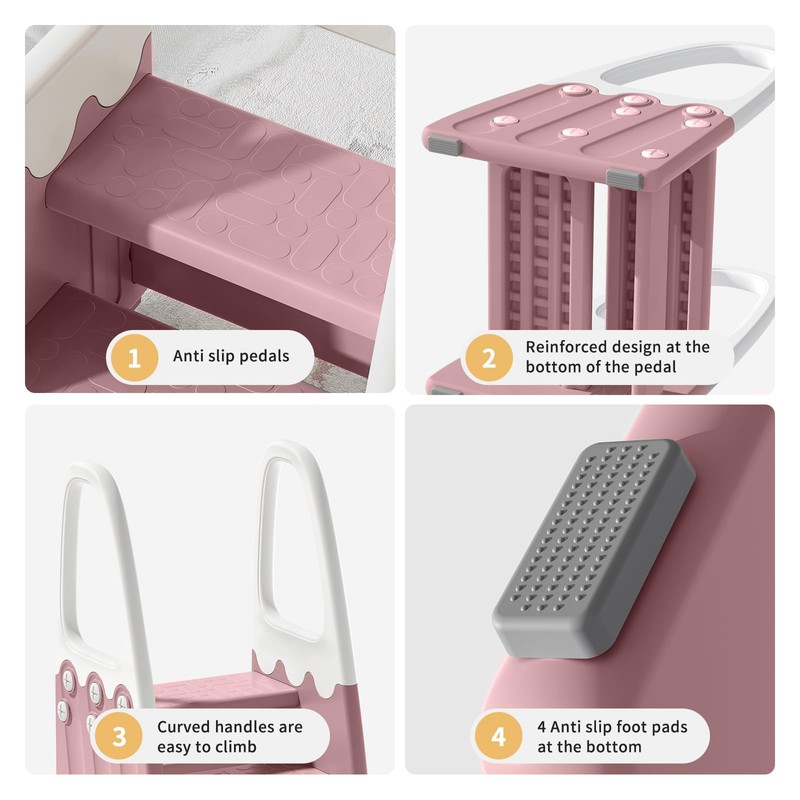 Two Step Stool with Handrails for Toddler and Kids, Standing