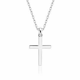 Love Me Chief Cross Necklace for Women 925 with Pendant | Silver Necklace Women | Cross Chain for Women | Silver Chain Jewellery Gift for Women, 14K Gold-Plated Option, (C-012), Sterling Silver