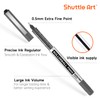 Shuttle Art RollerBall Pens, 25 Pack Black Fine Point Roller