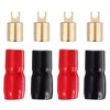 2 Pairs Copper Gold Plated 0 Gauge Spade Terminal Crimp