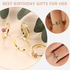 DONYUDE Turquoise Birthstone Rings December Birthday Gifts for Women Gold