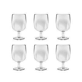 TarHong Simple Stacking Wine Goblet, Clear, 8.6 oz, Premium Plastic, Set of 6