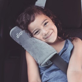 Diono Seat Belt Pillow for Kids, Super Soft Car Seat Belt Cover Travel Pillow for Head, Neck, Shoulder in Car, Universal Fit