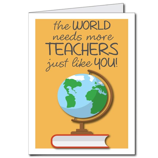 VictoryStore Jumbo Greeting Cards: 2 feet x 3 feet Giant Teacher Thank You card (The World needs more teachers just like you!) Includes an envelope