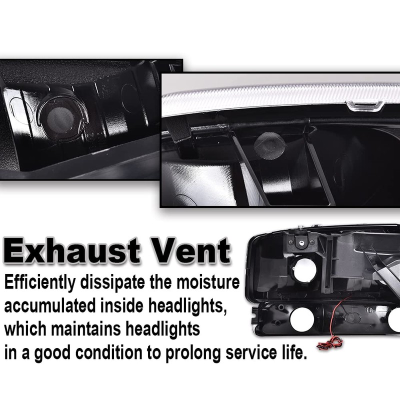 PIT66 LED DRL BAR Headlights Assembly, Compatible with 1999-2006 GMC