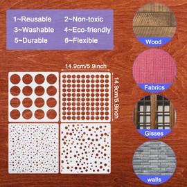 16 Pcs Circle Stencils for Drawing, Round Geometric Stencils Polka Dot Stencils Mixed Media Circle Painting Stencil for Drafting Wood Furniture Pillow Wall Scrapbook Card DIY Crafts